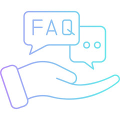 Naklejka premium Gradient Faq Section Icon