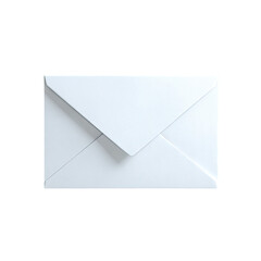 A blank, white envelope, rectangular shape, with a folded flap