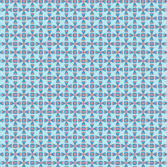Fototapeta premium Seamless pattern with blue flowers, vector illustration