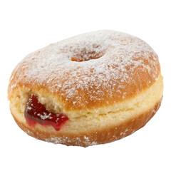 sugared jelly-filled donut, isolated PNG transparent background
