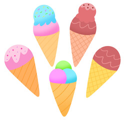 ice cream, cone, dessert, food, sweet, cold, chocolate, summer, strawberry, delicious