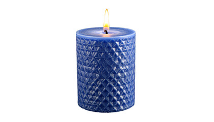 Elegant Blue Diamond Pattern Pillar Candle: Perfect for Home Decor and Relaxation