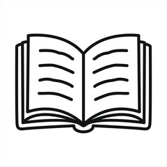 Open Book Icon – Outline Vector Illustration