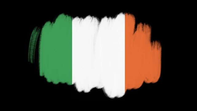 Republic of Ireland flag created with brush strokes