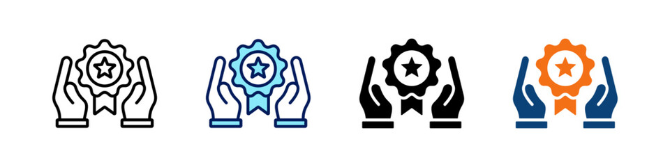 Service Excellence All In One Icon Multi Styles Vector Set