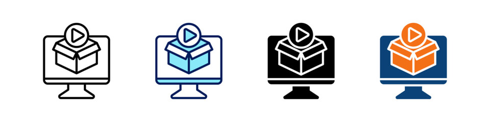 Product Demo All In One Icon Multi Styles Vector Set