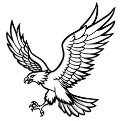 Vector art of eagle in flight illustration isolated on white background