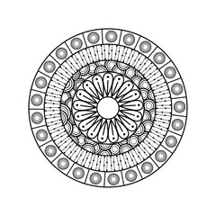 Intricate Floral Mandala Line Art for Adult Coloring