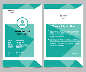 Minimalist ID card design template. Company ID card.
