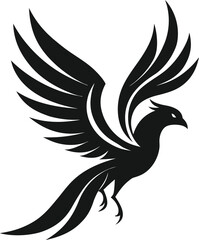 Obraz premium Eagle tattoo design vector illustration with flying wings silhouette and feathers