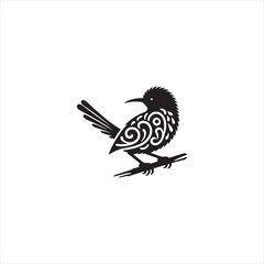 Elegant Lyrebird Bird Vector Silhouette Illustration Featuring Long Flowing Tail Feathers, Detailed Avian Shape, Perfect for Wildlife Art, Nature Designs, Logos, and Ornamental Decorative Graphic Proj