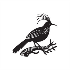 Elegant Lyrebird Bird Vector Silhouette Illustration Featuring Long Flowing Tail Feathers, Detailed Avian Shape, Perfect for Wildlife Art, Nature Designs, Logos, and Ornamental Decorative Graphic Proj