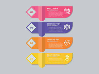4 steps Infographic design template with place for your data. Vector illustration.