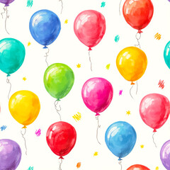 Colorful balloons floating against a cheerful celebration backdrop