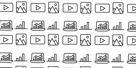 Seamless Flat Digital Marketing Pattern