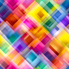 Vibrant geometric abstract with colorful overlapping squares and rectangles