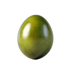 Glossy Green Easter Egg Isolated on Black Background,
