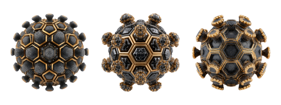 Abstract 3D Models of Geometric Spheres with Intricate Designs