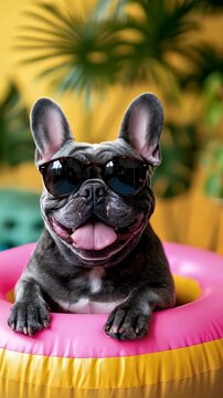 Portrait of a dog  on vacation