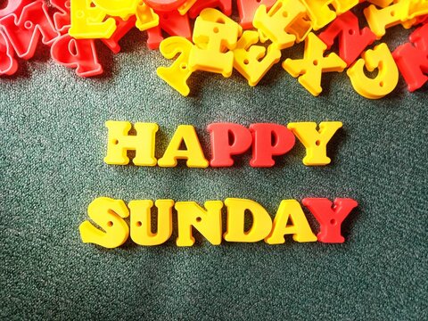 happy sunday poster design 3d text