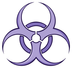 Violet Biohazard Symbol Vector Graphic Warning Design Contamination Alert Radioactive Hazard Safety Healthcare Emergency Science Sign