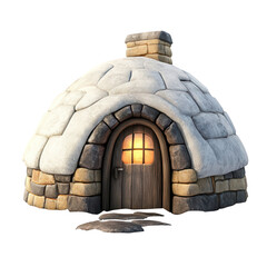 Cozy Stone Igloo Winter Home Warm Light