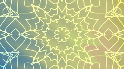 Complex abstract floral pattern suitable for various design projects like stationery, textiles, and packaging with its soft gradient background. - Powered by Adobe