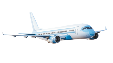 Modern airplane flying high in the sky, ready for your next big adventure or business trip, a symbol of travel, freedom, and global connection for travel ads