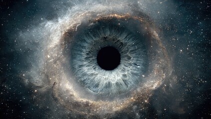 Cosmic eye in a swirling nebula