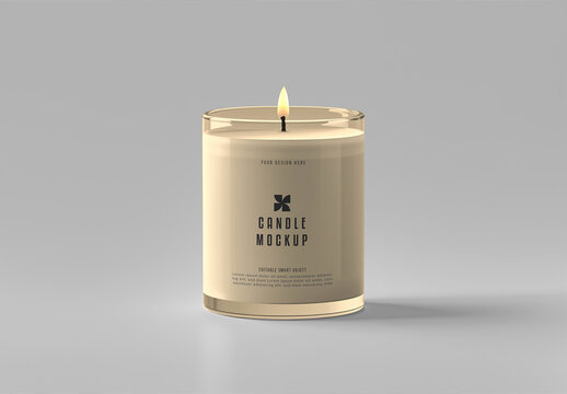 Glass Candle Mockup Template