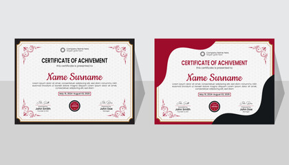 Professional achievement premium certificate template design