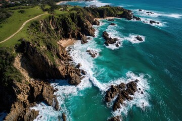 Coastal Cliffs and Azure Ocean