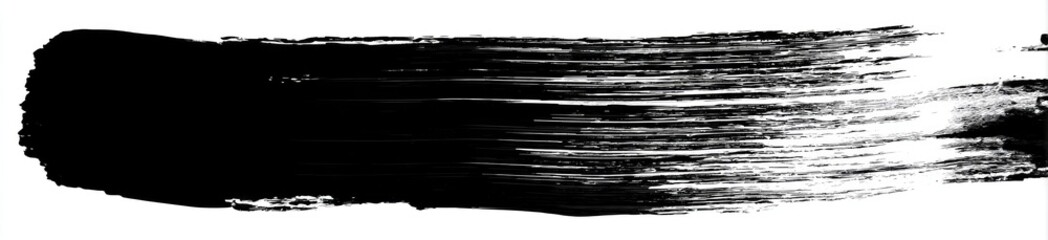 Horizontal black paint stroke with soft edges