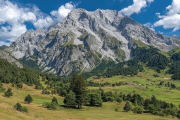 Rocky Mountain Majesty Under Blue Sky