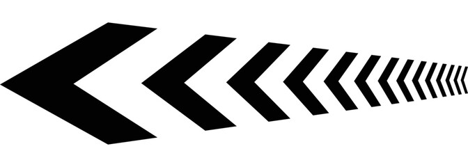 Arrow chevron symbol. Black arrows symbols set. Blend effect. Vector isolated on white.