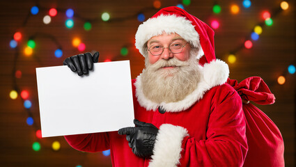 santa claus with blank sign