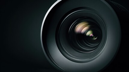 Capturing the essence of light and shadow, a close-up view into the intricate mechanics of a precision optical instrument reveals its inner workings.