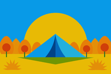 tent in middle of sunflower field summer blooms