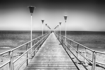 Obraz premium Typical snorkeling and diving pier in Sharm el Sheikh, Egypt