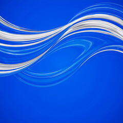 Fototapeta premium Abstract Blue Liquid Waves, Glossy Texture