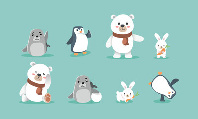 Fototapeta premium Cute animal characters