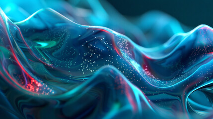 Obraz premium Glowing Bioluminescent Textures Sci-fi Abstract Concept 3d Illustration. 8k UHD Size Render