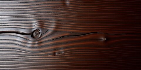 Rich, dark brown wood grain with deep grooves and knots,  wooden,  aged
