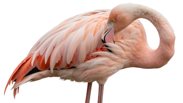 flamingo, isolated transparent background