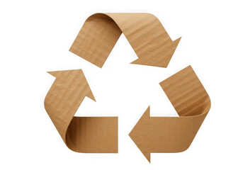 Cardboard recycling symbol isolated on transparent background
