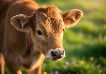 Adorable Calf in Nature