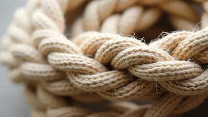 Braided Rope Close-Up: Intricate details of a robust, braided rope are on full display, highlighting its strength and texture in this macro shot. 