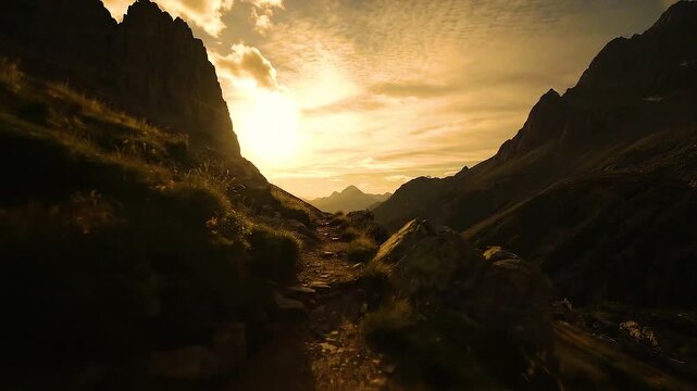 sunset over the mountains