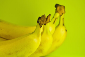banana fruit with yellow background