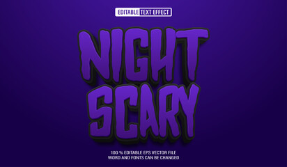 Editable 3d text style effect - Night Scary text effect Template